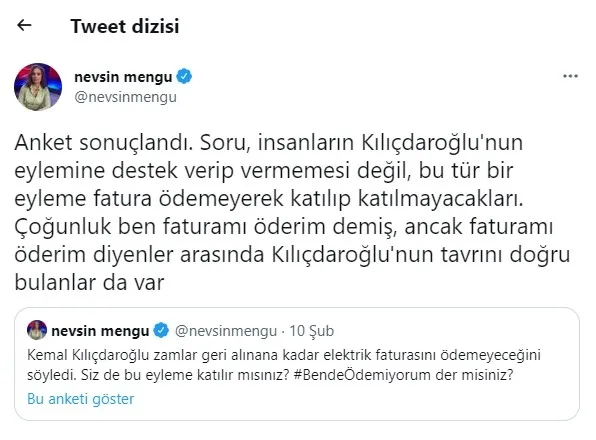 Nevşin Mengü'ye kendi anketinde büyük şok! Elektrik faturası provokasyonuna destek alay konusu oldu! AK Parti'den Kılıçdaroğlu'na sert tepki - 4
