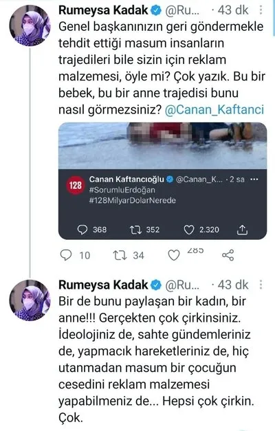 CHP’li Canan Kaftancıoğlu’ndan Aylan Kurdi’li çirkin paylaşım!