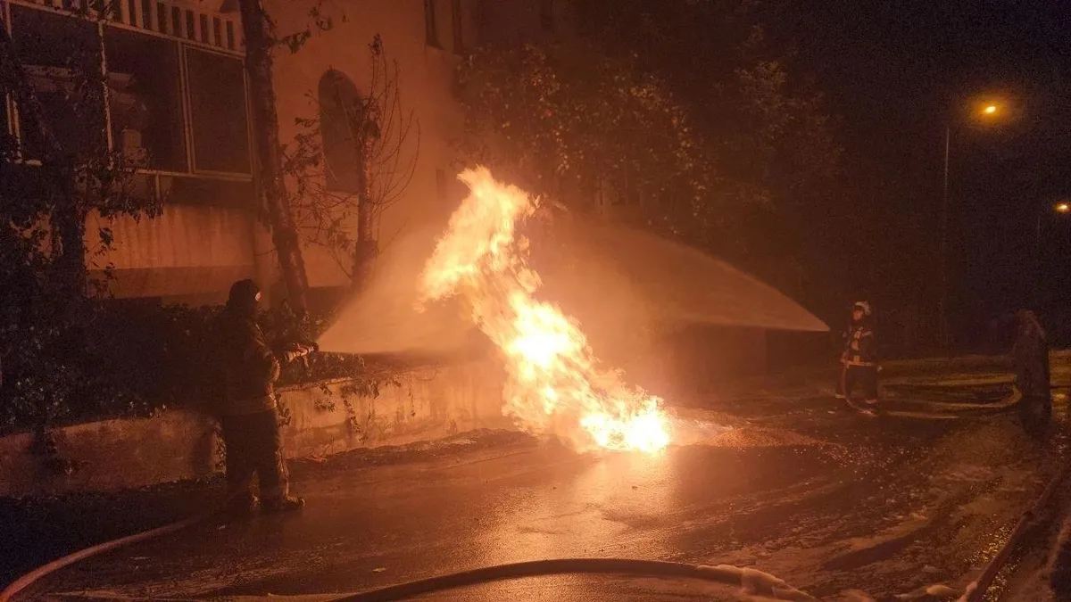 Amasya'da doğal gaz borusunda çıkan yangın söndürüldü