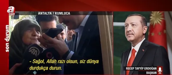 Son dakika: Başkan Erdoğan selzede Zülfiye teyze ile görüştü: Türkmenistan ziyareti sonrası bölgeye geleceğim