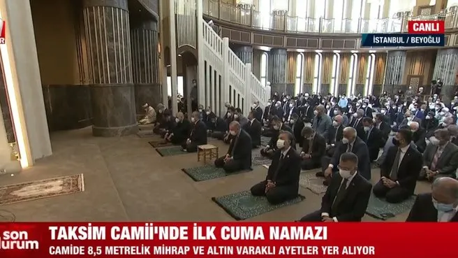 Son dakika: Taksim Camii ibadete açıldı! İlk Cuma namazı
