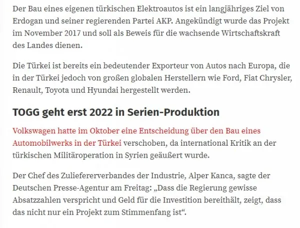 Türkiye’nin yerli otomobili Almanları panikletti! Volkswagen elini çabuk tut
