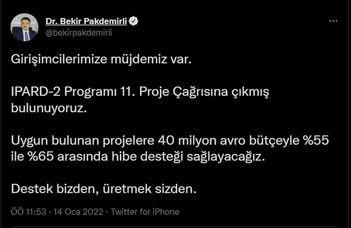 Tarım ve Orman Bakanı Bekir Pakdemirli’den girişimcilere müjde: 40 milyon euro bütçe ile hibe desteği sağlayacağız - 1