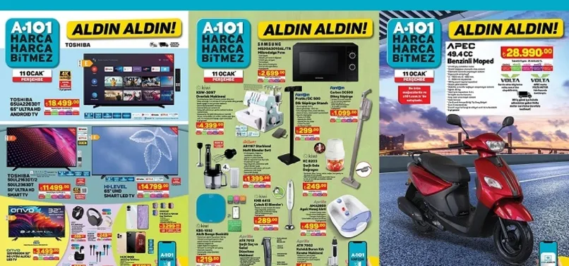 12 Ocak A101 aktüel ürünler kataloğu yayınlandı! A101’de Dik süpürge, akıllı TV ve saat, kablosuz kulaklık ve daha yüzlerce ürün ucuza satılacak