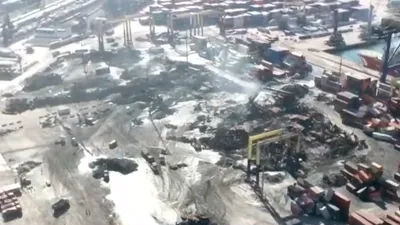 İşte yangın sonrası İskenderun Limanı