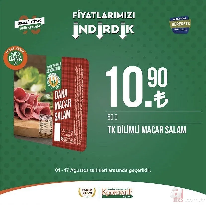 Tarım Kredi fiyatları tek tek düştü! Kooperatif Market kataloğunda yok yok! Zeytin 54.90, Taze Kaşar 159.90, Pirzola 88.90, Peynir çeşitleri 39.90 TL... 14