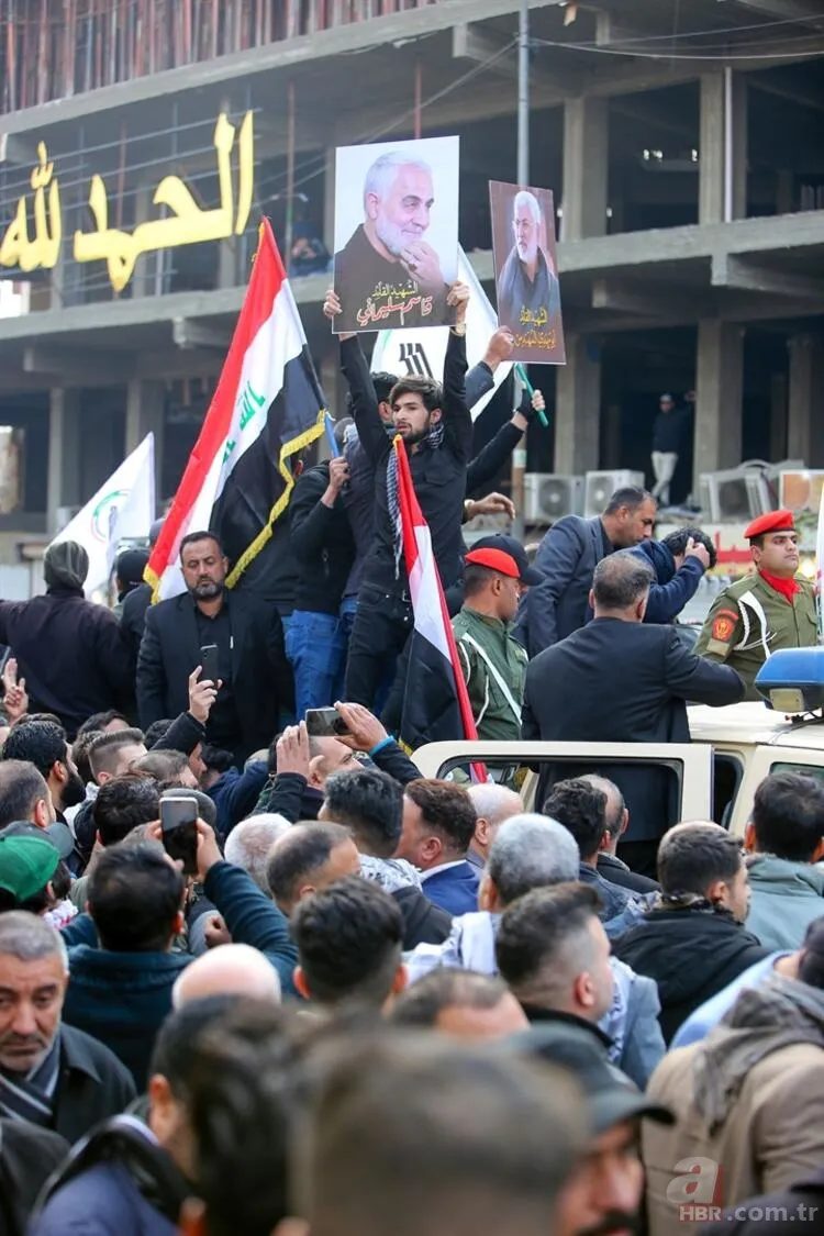 Süleymani'nin cenazesinden kareler! Meydanları inleten slogan 3