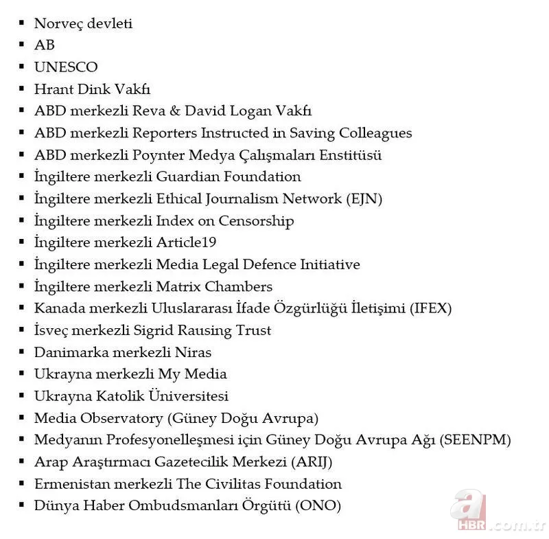 ABD'den Türkiye'deki tetikçi medyaya binlerce dolar aktı! Ruşen Çakır ve Hasan Cemal’i fonlanmaya devam ediyor! İşte Türkiye'de fonlanan kuruluşlar 12