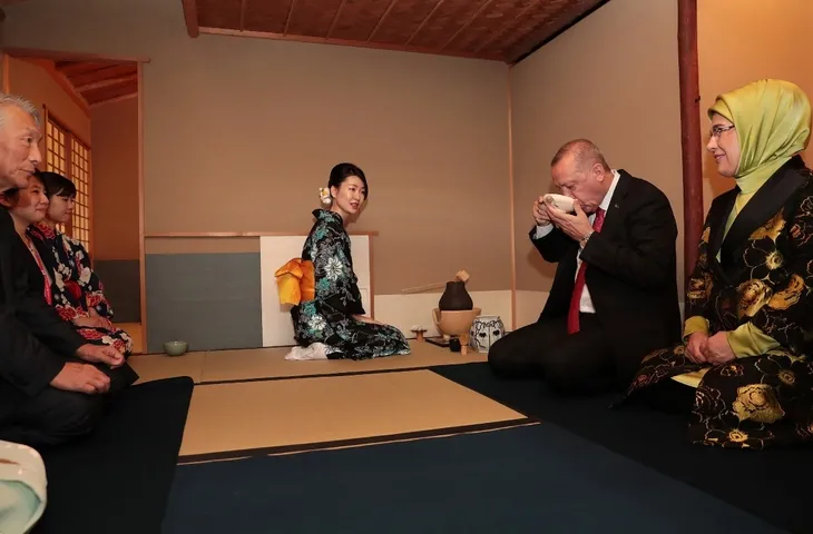 Başkan Erdoğan Japonya'da çay seremonisine katıldı