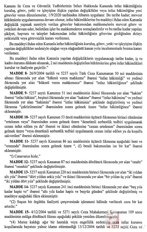 Başkan Erdoğan imzaladı infaz düzenlemesi yürürlüğe girdi 4