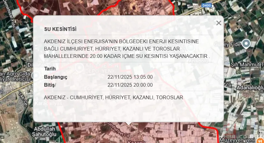 Mersin su kesintisi sorgulama: 22 Kasım Mersin’de su kesintisi ne zaman bitecek? 5
