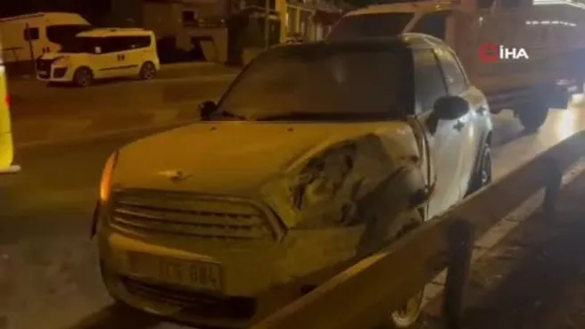 Bursa’da kontrolden çıkan araç otomobile çarptı
