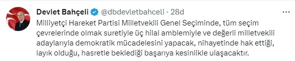MHP Genel Başkanı Devlet Bahçeli’den seçim ve ortak liste açıklaması