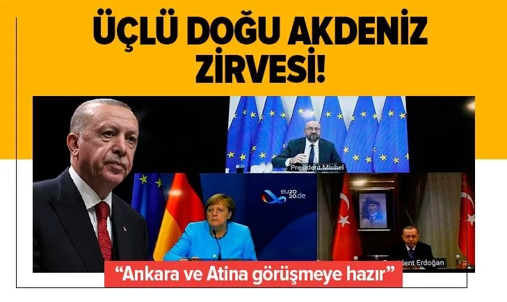 Son dakika: Üçlü Doğu Akdeniz zirvesi! Başkan Erdoğan Merkel ve AB Konseyi Başkanı Michel ile görüştü