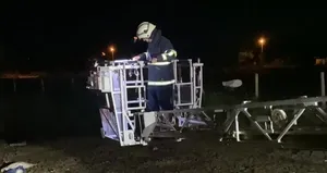 Merzifon’da mahsur kalan koyunu itfaiye kurtardı