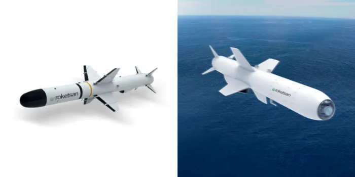 ATMACA Gemisavar Füzesi (sol) ve ÇAKIR Seyir Füzesi (sağ)