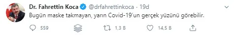 Son dakika: Sağlık Bakanı Fahrettin Koca Twitter’dan uyardı: Tedbirde teyakkuz istiyoruz