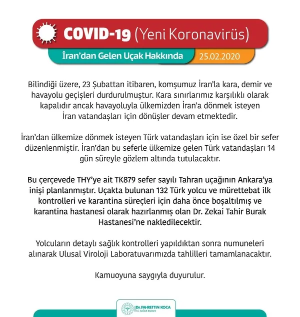 Son dakika: İran’daki koronavirüs salgını sonrası Türk vatandaşlar Türkiye’ye getirildi!