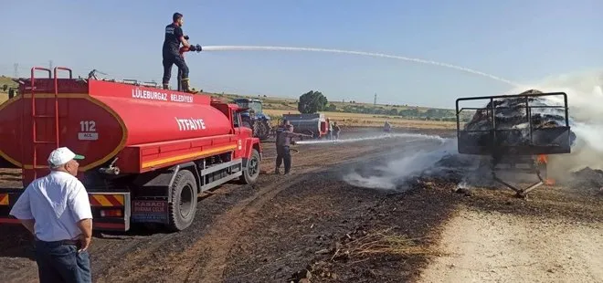 Kırklareli’nde 300 saman balyası yandı!