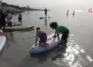 Özel bireyler kürek sörfü yaptı