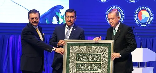 Erdoğan’a TOBB Genel Kurulu’nda çok anlamlı hediye