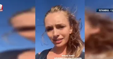 Ünlü oyuncu Yasemin Allen’dan Kilyos’taki kirliliğe tepki! İBB’ye temizliği kim üstlenecek çağrısı