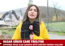 Depremde hasar gören cami yıkıldı