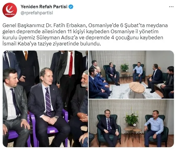 Yeniden Refah Partisi Genel Başkanı Fatih Erbakan: 7’li masaya sandıkta en güzel cevabı vereceğiz
