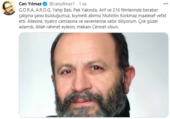 Son dakika | Oyuncu Muhittin Korkmaz hayatını kaybetti