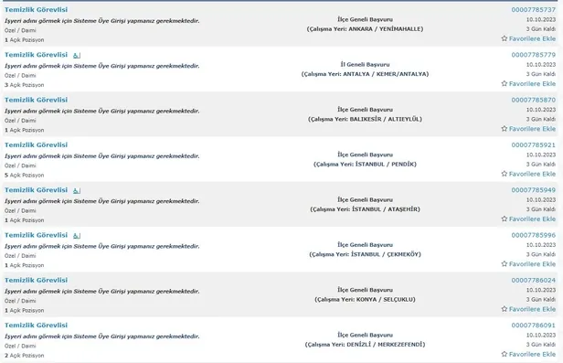 KPSS puan şartı yok! En az ilkokul mezunu 4.832 temizlik görevlisi alınacak | İŞKUR Ekim ayı ilanları