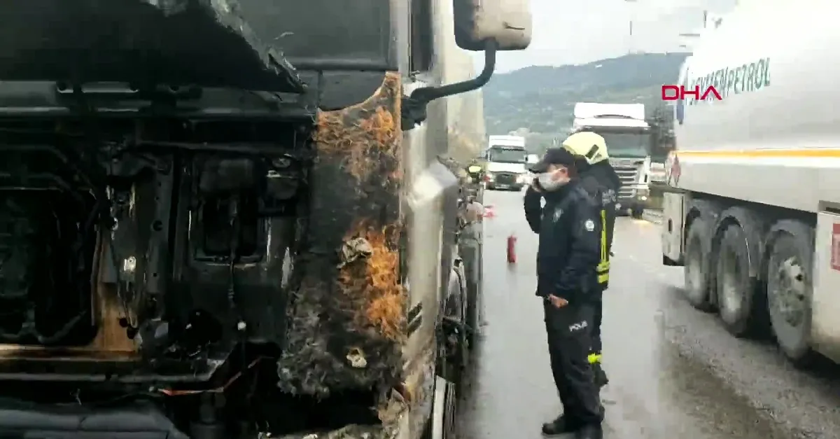 Samsun-Ordu karayolunda 26 ton mazot yüklü tanker yandı