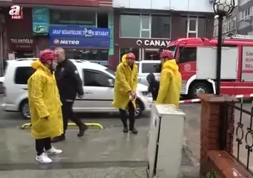 Samsun'da patlama ve duman paniği kamerada