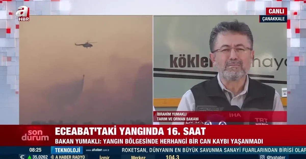 Eceabat’taki yangında 16. saat! Tarım ve Orman Bakanı İbrahim Yumaklı’dan flaş açıklamalar