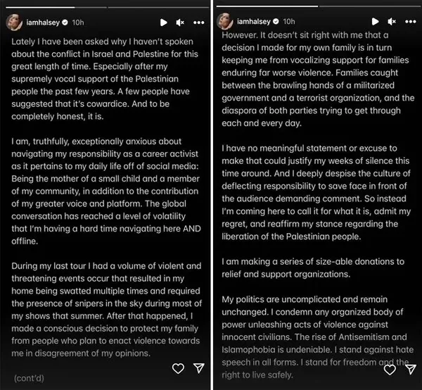 dunyaca-unlu-sarkici-halsey-gazzelilerin-yaninda-filistine-yardim-gonderen-kuruluslara-bagista-bulunacagini-ac-1700088121999.jpeg Dünyaca ünlü şarkıcı Halsey Gazzelilerin yanında! Filistin'e yardım gönderen kuruluşlara bağışta bulunacağını açıkladı - 4