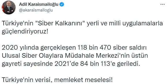 Türkiye'nin Siber Kalkanı yerli ve milli uygulamalarla güçlendi! 2021'de saldırılar azaldı - 2
