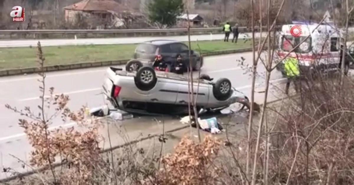 Amasya'da otomobil takla attı