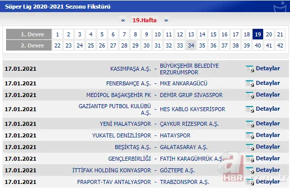 Süper Lig'de 2020/2021 sezonunun 42 haftalık fikstürü belli oldu! İşte Süper Lig'in 42 haftalık fikstürü 20