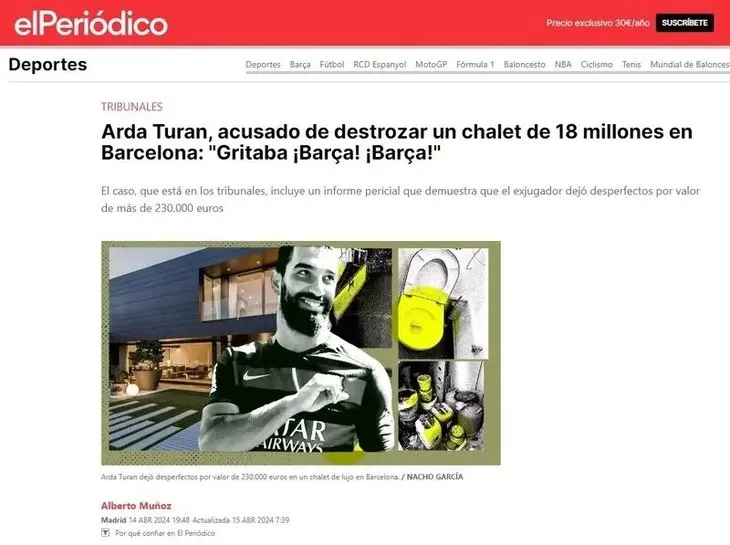 Arda Turan’a bir dava daha! Barcelona’da kiraladığı eve hasar vermekle suçlanıyor