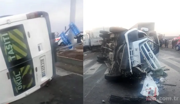 SON DAKİKA! Diyarbakır’da öğrenci servisiyle kamyonet çarpıştı