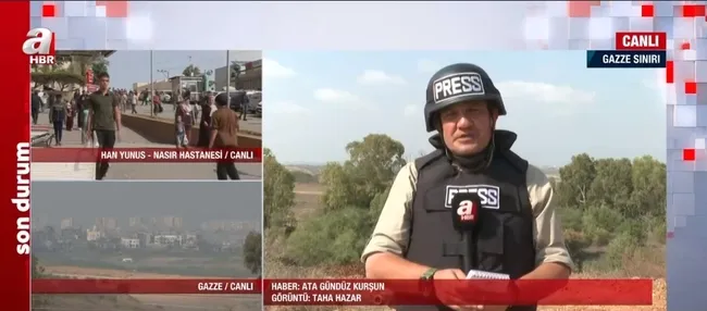 Katil İsrail’in çocuk katliamı | A Haber çatışma bölgesinde! Canlı yayında bombardıman