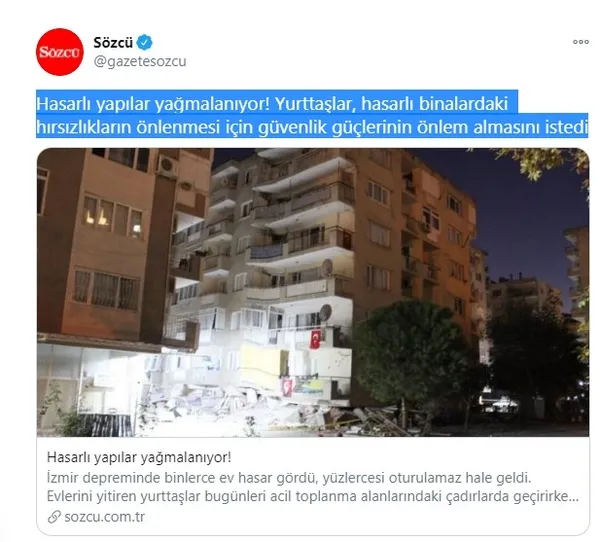 İçişleri Bakan Yardımcısı Muhterem İnce’den Sözcü gazetesine yanıt: Kahramanlar hasarlı riskli binaların önünde 7-24 bekliyor