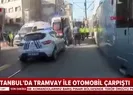 Beyoğlu’nda feci kaza! Tramvayla otomobil çarpıştı