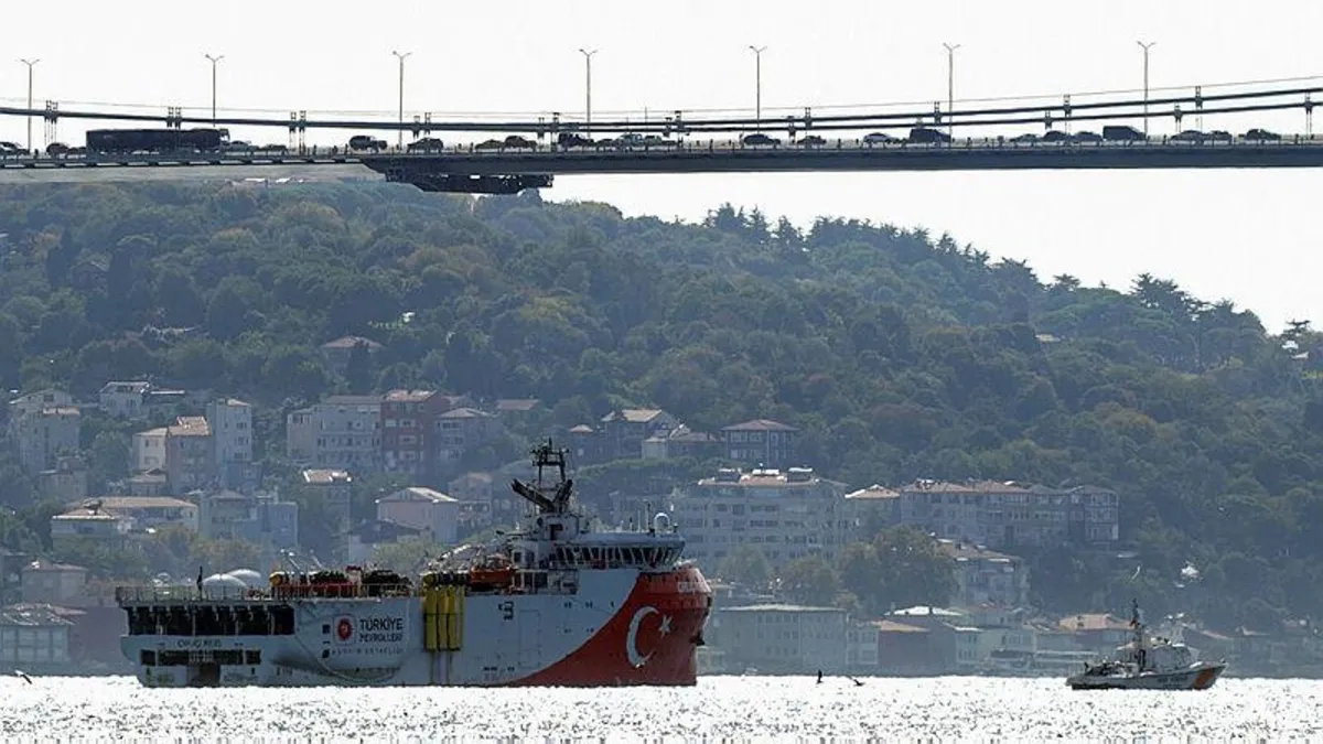 Oruç Reis Somali için İstanbul Boğazı'ndan geçti! Başkan Erdoğan selamladı