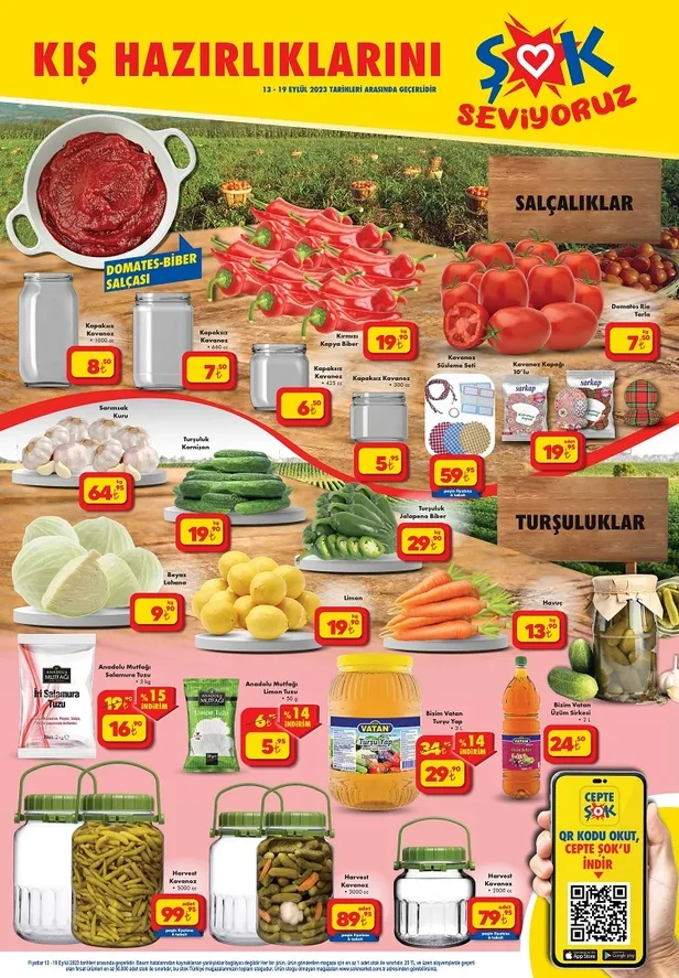 ŞOK hafta sonu indirim kataloğu belli oldu! Kış hazırlığı için salçalık domates, biber, kavanoz ve turşu yapım malzemeleri indirimli fiyattan ŞOK’ta - 7