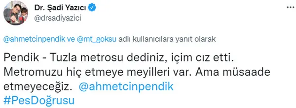 AK Parti’den Pendik-Sabiha Gökçen Havalimanı metrosunu sahiplenmeye çalışan CHP’li Ekrem İmamoğlu’na bir tepki daha