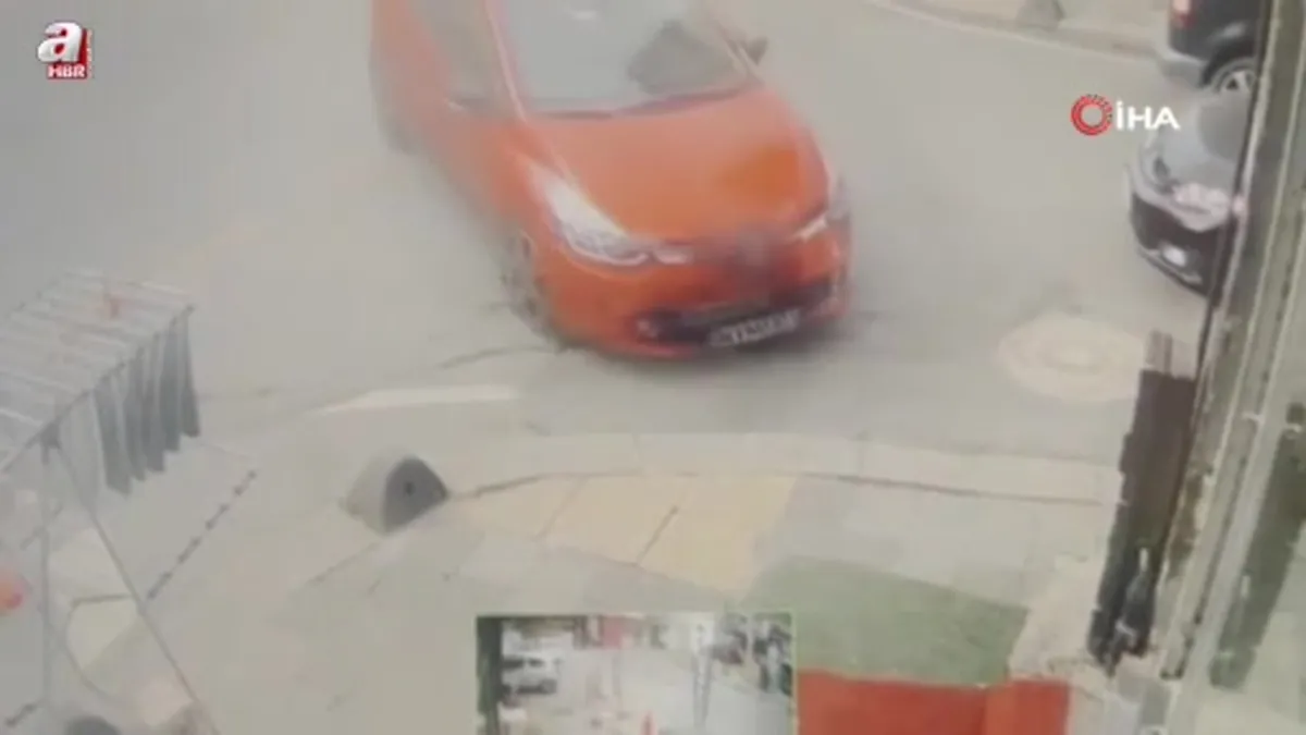 Çekmeköy'de sürücü panik yapınca doğalgaz kutusuna çarptı