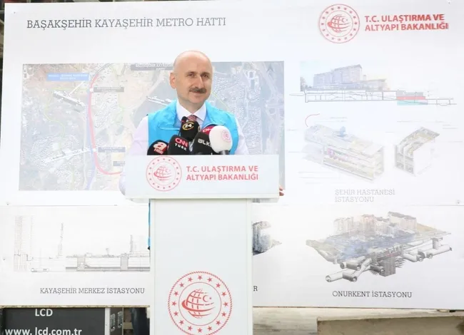 Bakan Karaismailoğlu: Başakşehir-Kayaşehir Metro Hattı 18 ay sonra hizmete girecek