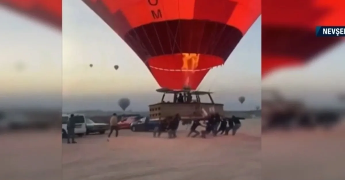 Kapadokya’da balon ile otomobil çarpıştı!