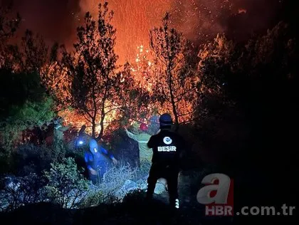 Aydın Söke’de orman yangını | Alevler geceyi aydınlattı! Karadan ve havadan müdahale devam ediyor