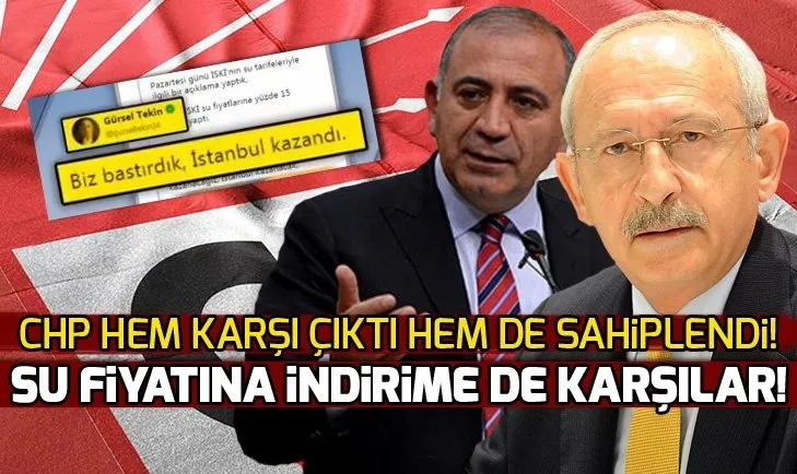 CHP, suda indirime karşı çıktı!